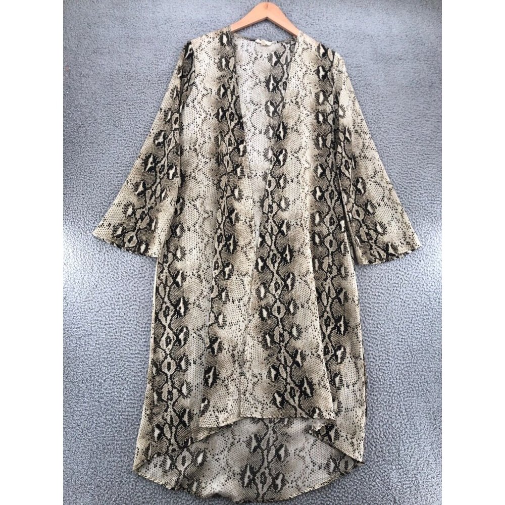 Entro Kimono Womens Small Ivory Python Print Open… - image 1